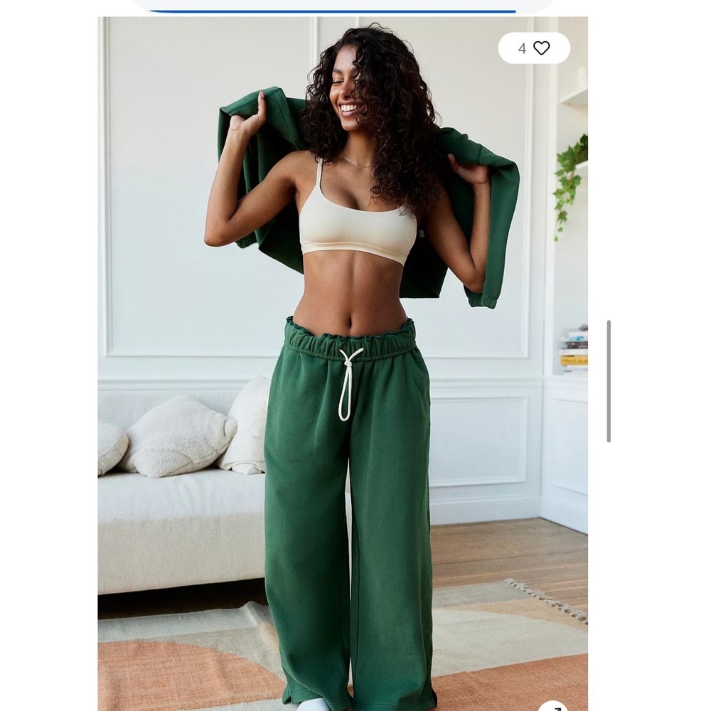 Urban Outfitters Forest Green Wide-Leg Drawstring Joggers